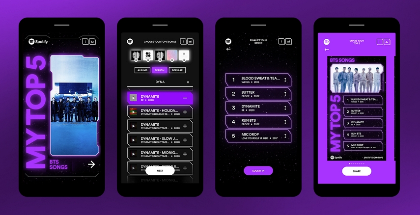 Spotify Celebrates 10th Anniversary of BTS Through New ‘My Top 5’ In ...