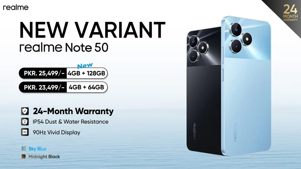 The New realme Note 50 with Extended Warranty Now Available in Pakistan!