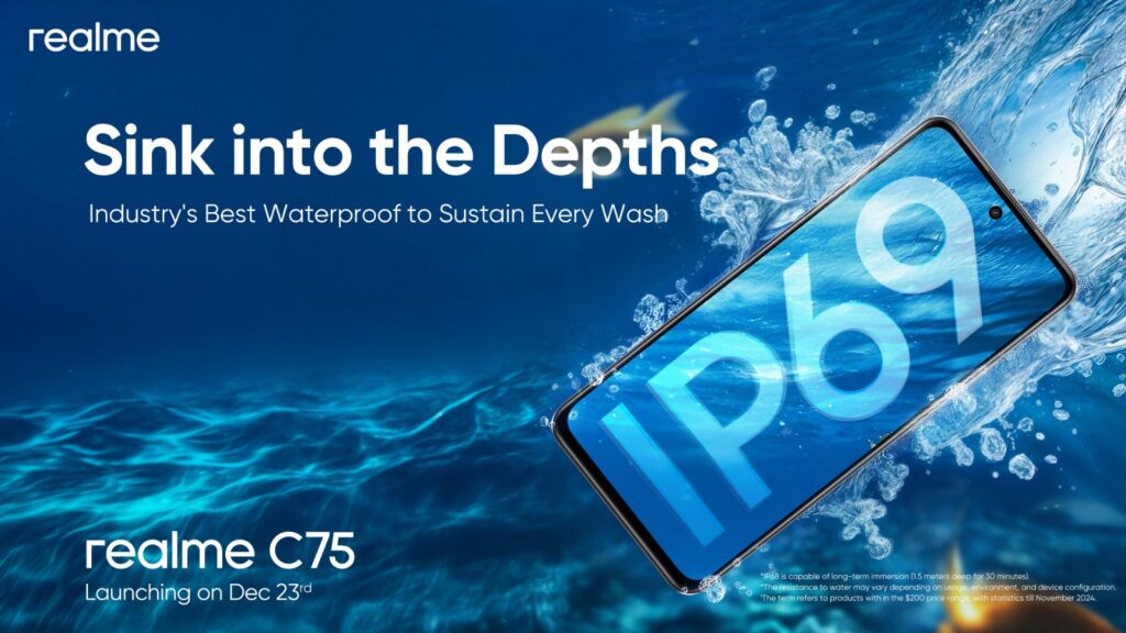 realme C75, Industry's Best Waterproof Smartphone with the IP69 Rating