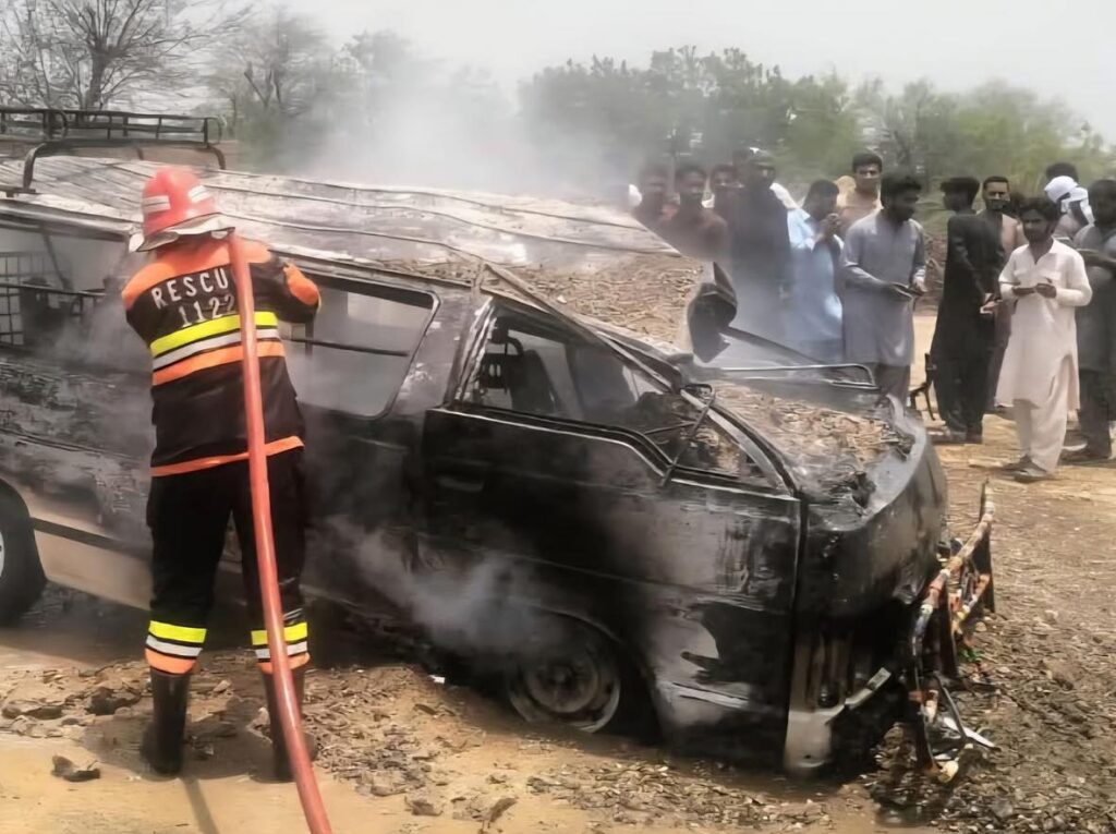 School Van Catches Fire Due to LPG Leak, One Student Loses Life