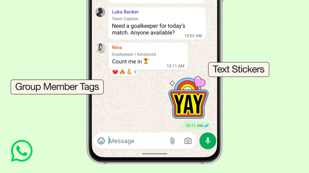 Level Up Your WhatsApp Group Chats With New Member Tags, Text Stickers, and More
