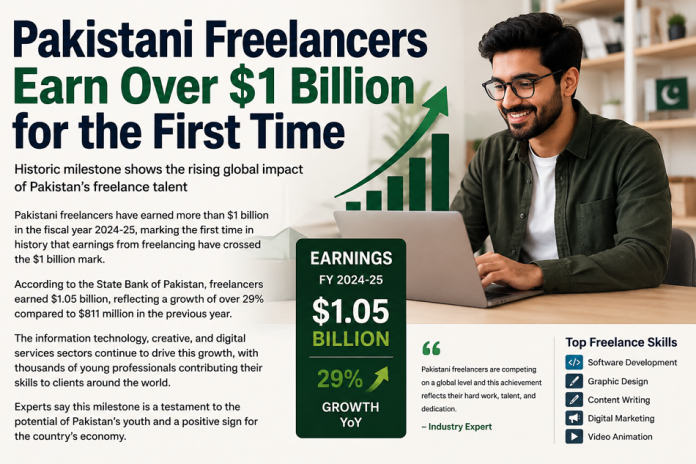 Pakistan IT Freelancers Earn $1.06 Billion in FX Receipts, Up 49.7% YoY: SBP Data