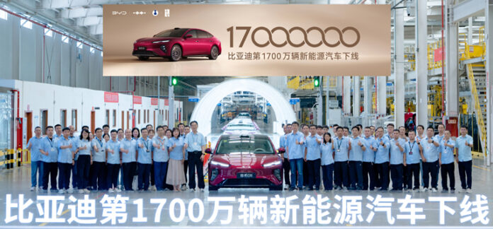 BYD Sets New Global EV Milestone, Surpasses 17 Million NEV Production