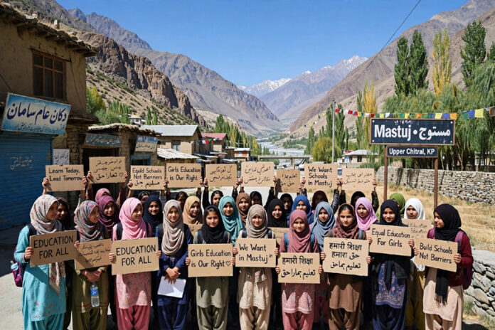 28 Girl Students Protest Transfer to Newly Established College in Upper Chitral