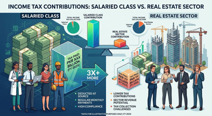Salaried Class Pays Over Three Times More Income Tax Than Real Estate Sector